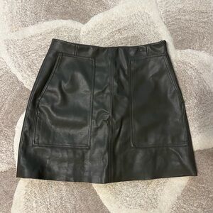 H&M Black Faux Leather Skirt